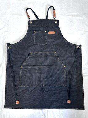 HEAVY DUTY Canvas Kitchen Chef Cooking Apron Cross-Back Adjustable Bib 3 Pockets